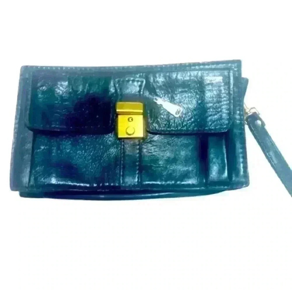FIOCCHI ITALY BLACK LEATHER MESSENGER BAG  MINI BAG WITH LOCK KEY - Picture 1 of 13